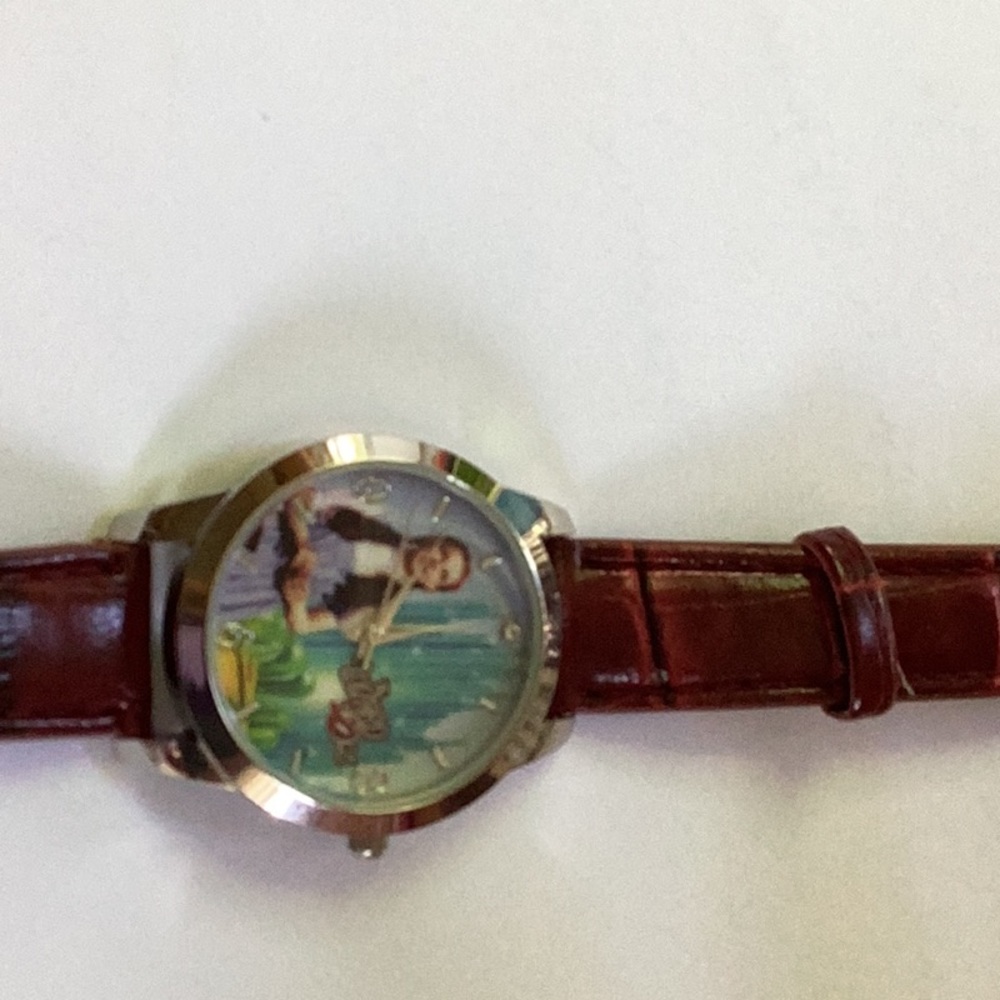 Wizard of Oz Watch “ Dorothy” Maroon leather band